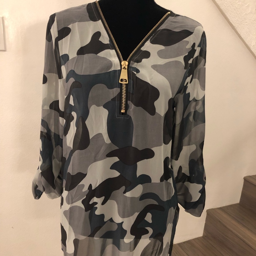 Sheer camouflage tunic